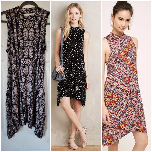 Anthropologie Dresses & Skirts - New Anthropologie Maeve Lilt Swing Dress $118 Size Small Navy Blue Marine Rare